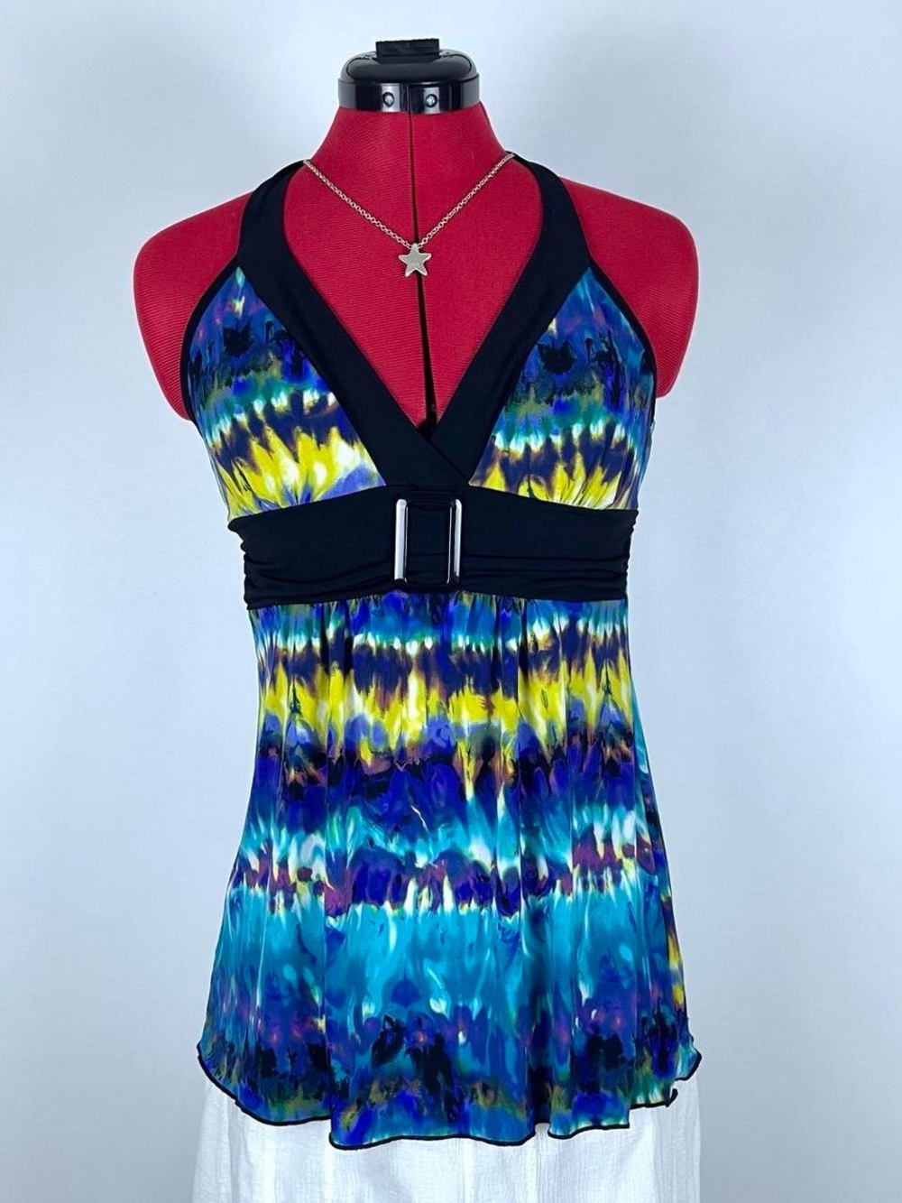 Y2K Vintage Tie Dye Halter Top